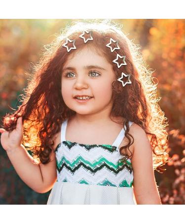 50PCS Silver Star Snap Hair Clips | Non-Slip Hair Barrettes for Girls & Women - Buy Online on GoSupps.com