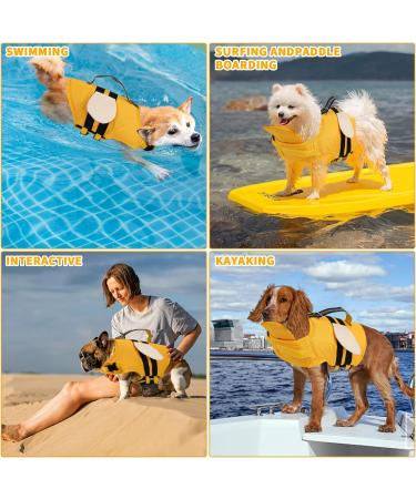 Dog Life Jacket Dog Swimming Vest with High Buoyancy & Rescue Handle Adjustable Reflective Life Jacket for Small Dogs Pet Swim Float Lifejacket for Swimming Surfing Boating Yellow (S) - Buy Online on GoSupps.com