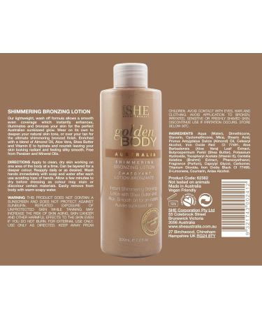Om SHE Aromatherapy Golden Body Shimmering Bronzing Lotion - Glow & Radiance for All Skin Types - Buy Online on GoSupps.com