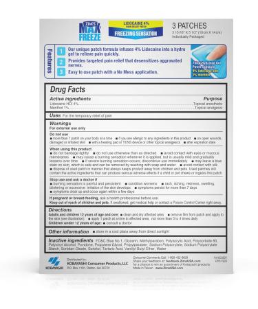 Zim's Max Freeze 4% Lidocaine Pain Relief Patches | 3 Count - Buy Online on GoSupps.com