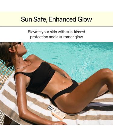 Everyday Humans SPF30 Sheer Body Glow Oil - Hydrating UV Protection with Gold Mica | Vegan Cruelty-Free | 5.1 Fl Oz | Bergamot Squalane & Jojoba Oil | UVA/UVB Broad Spectrum - Buy Online on GoSupps.com