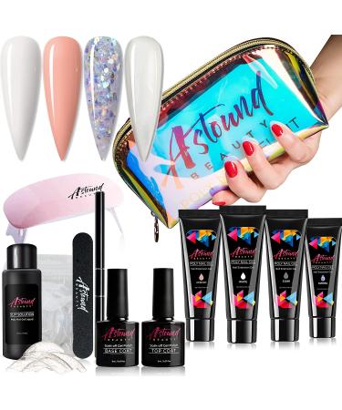 Poly Nail Gel Kit with UV Lamp and Slip Solution - All-in-One Manicure Travel Kit - Buy Online on GoSupps.com