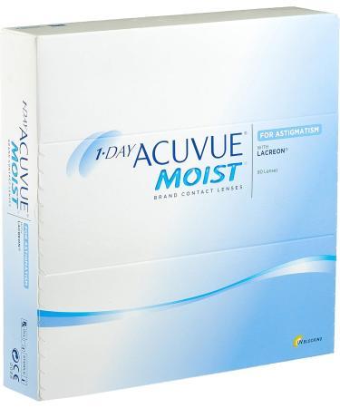 ACUVUE 1-Day Moist for Astigmatism - Daily Soft Lenses (90 Pack) | BC 8.5mm | Dia 14.5mm | Cyl -0.75 | Axis 130 | -0.5 Dioptria | International Shipping Available - Buy Online on GoSupps.com