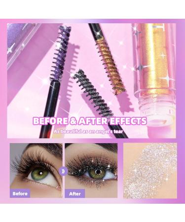 Glitter Mascara Eyeshadow - Waterproof Glitter Mascara for Eyelashes Length Color Mascara Sparkling Diamonds Mascara for Sensitive Eyes Zero Clumps Long Lasting Anti-smudge (Silver 3.2G) - Buy Online on GoSupps.com