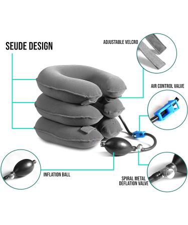 BRANFIT Cervical Neck Traction Device Adjustable & Inflatable Neck Support Pillow for Chronic Pain Relief & Spine Alignment - Buy Online on GoSupps.com