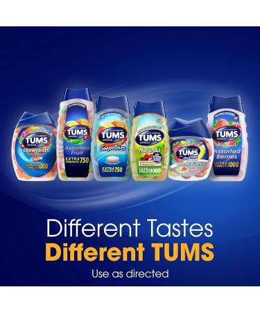TUMS Smoothies Extra Strength Antacid Chewable Tablets for Heartburn Relief Assorted Fruit - 12 Count (Pack of 2) - Buy Online on GoSupps.com
