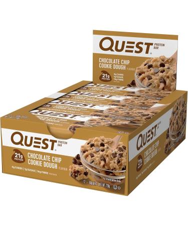 Buy Quest Protein Bar Chocolate Chip Cookie Dough - 2.12 oz | Low Sugar High Protein Snack for Healthy Living - Buy Online on GoSupps.com