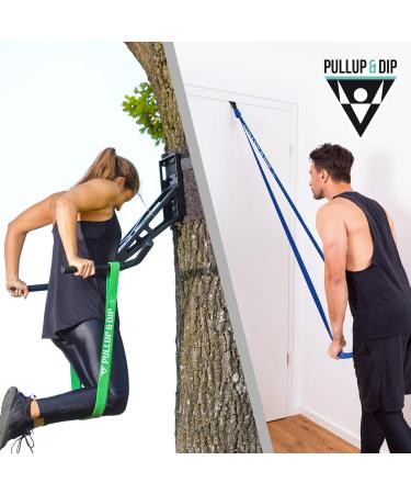 Pullup & DIP Fitness Straps - Resistance Bands Set with Door Anchor & Guide | Calisthenics Workout Equipment - Light Medium & Strong Bands for Home Gym - Buy Online on GoSupps.com