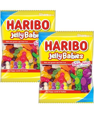 Jelly Babies Super Juicy Gummy Sweets Soft Chewy Candy 160g - 2x Share Bags - Buy Online on GoSupps.com