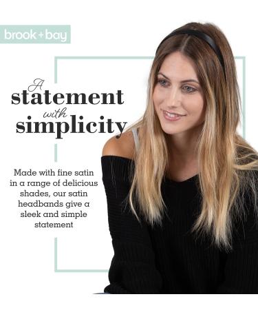 Brook + Bay Satin Headband for Women - Stylish 1 Inch Black Headband for Girls - Buy Online on GoSupps.com
