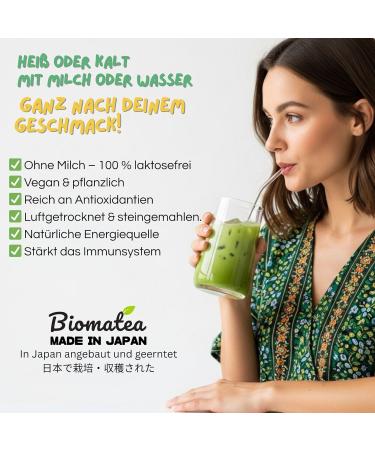  Biomatea Biomatea Matcha Tea Powder - 100% Japanese Green Tea from Kagoshima - 30g Bag with Adorable Design - Gift Idea with Message - Vegan and Sugar-Free (Welcome) - Buy Online on GoSupps.com