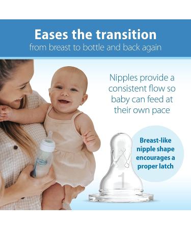 Dr. Brown's Natural Flow Anti-Colic Options+ Narrow Breast to Bottle Feeding Set with Slow Flow Nipples, Travel Caps, and Pink HappyPaci - Baby Bottle Pump & Store Essentials - Buy Online on GoSupps.com