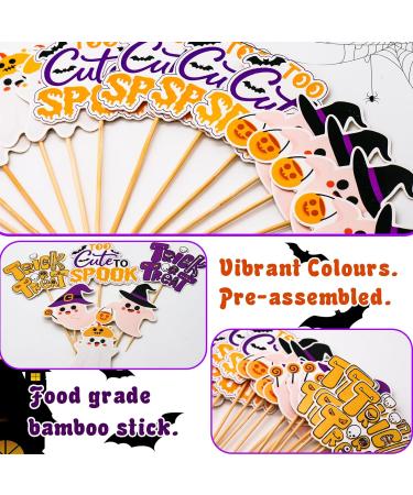 Halloween Cupcake Topper Halloween Baby Shower Cake Picks Little Ghost Too Cute to Spook Trick or Treat Halloween Birthday Party Decorations 24PCS - Buy Online on GoSupps.com