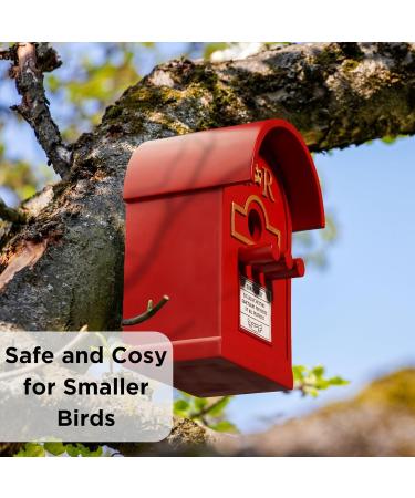 Wrenbury Post Box Birdhouse - Traditional Letterbox Design for Small Birds | Weather Resistant UV Resin | Ideal for Robins, Wrens, Finches, Blue Tits, and Sparrows - Buy Online on GoSupps.com