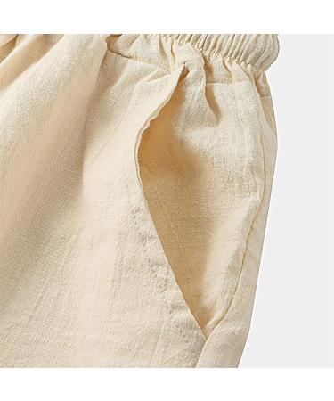 GXLONG Men's Casual Cotton Linen 2 Piece Pajama Set - Short Sleeve Shirt & Drawstring Shorts | Loungewear & Beach Yoga Outfit | XX-Large, Khaki - Buy Online on GoSupps.com