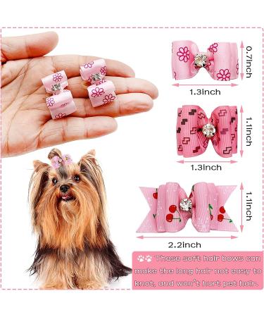 Pet Show Pack of 20 Mixed Styles Topknot Hair Bows for Cats & Dogs - Pink Grooming Accessories - Buy Online on GoSupps.com
