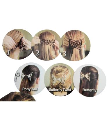 2in1 Hairstyle Aid & Hair Jewelry Set - Twister Ponytail Clasp Hair Band Clip Bun Maker in Brown & Black - Perfect for Stylish Updos | International Shipping Available - Buy Online on GoSupps.com
