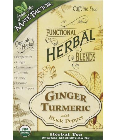 Mate Factor Functional Herbal Blends - Ginger Turmeric with Black Pepper 20 Bag(S)