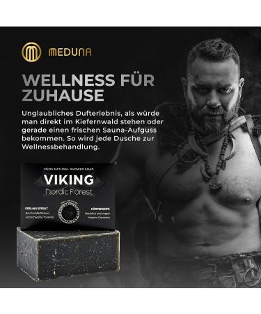  Meduna Viking Nordic Forest Natural Exfoliating Soap for Men 100g No Chemical Additives Vegan Cruelty Free Meduna - Buy Online on GoSupps.com