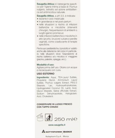  Saugella Saugella Intimate Hygiene Cleanser with Thymus Vulgaris - 250 ml - Buy Online on GoSupps.com
