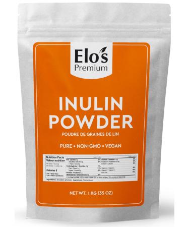 Organic Inulin Powder (1kg) by Elo's Premium| 100% Food Grade Inulin Powder | Packaged in Canada| Used As A Source Of Fibre | Pure &Non-GMO | Dissolve In Water Or Use In Baking