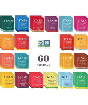 Stash Herbal Tea Sampler Gift Set - 60 Count Variety Pack with 20 Flavors - Caffeine-Free and Naturally Delicious - Perfect Holiday Gift for Women and Men - Buy Online on GoSupps.com