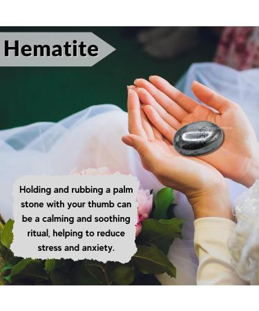 Hematite Crystals & Healing Stones - Large Palm Stones for Good Luck Positive Energy & Meditation - Unique Gifts for Women & Men - Buy Online on GoSupps.com
