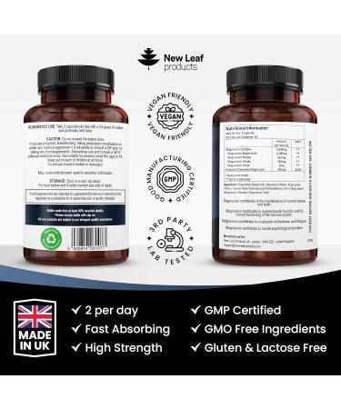 High Strength Magnesium Glycinate 4-in-1 Complex 2000mg - 120 Vegan Capsules, UK Made - Buy Online on GoSupps.com