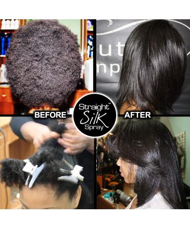 Straight Silk Spray with Moroccan Argan Oil | Hair Straightening Protector & Detangler | Alcohol-Free | Heat Protectant up to 450 F | Flat-Iron | Blow-Dry | Unscented | Hair Spray | MADE IN USA (64oz) 64 Fl Oz (Pack of 1) - Buy Online on GoSupps.com