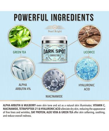 PearlBright Dark Spot Remover for Face & Body - Natural Skincare for Sensitive Areas - Made in USA - With Licorice, Mulberry Extract, Arbutin - 1.7oz - Buy Online on GoSupps.com