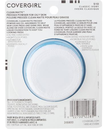 COVERGIRL Clean Matte Pressed Powder Oil Control Powder 1 container 35 Fl Oz Face Powder & Smoothers Concealer - Packaging May Vary Light - 710 4 g (Pack of 1) - Buy Online on GoSupps.com