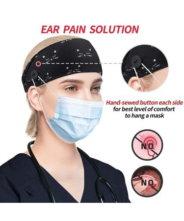 Headbands with Buttons for Masks - Non-Slip, Ear Protection for Nurses & Doctors | 1 Pack (Color 12) - Buy Online on GoSupps.com