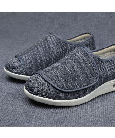 KXSM Unisex Diabetic Slippers - Adjustable Closure, Wide Fit, Large Size - Ideal for Arthritis, Swollen Feet - Lightweight Elder Footwear for Men Women - Dark Grey 44EUR - Buy Online on GoSupps.com
