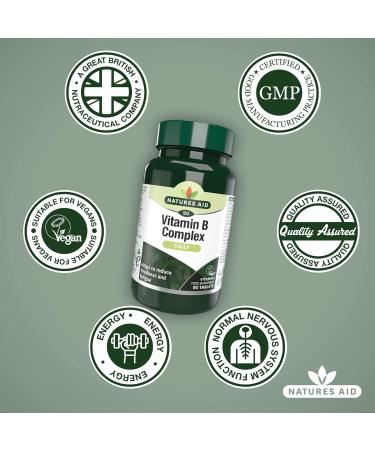 Natures Aid Vegan Vitamin B Complex - 90 Tablets | Essential Energy Support - Buy Online on GoSupps.com