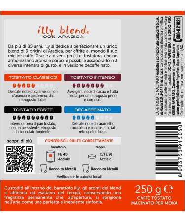  illy illy Tostato Classic Coffee Grinder Mocha 12 x 250g Jars - Buy Online on GoSupps.com