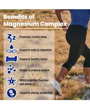 Magnesium Complex 420mg - 5 in 1 Magnesium Supplement with Glycinate Citrate Malate Oxide Taurinate + 30mg Vitamin B6 Magnesium Relaxation Sleep Muscle Energy & Heart Support Vegan 120 Capsules - Buy Online on GoSupps.com