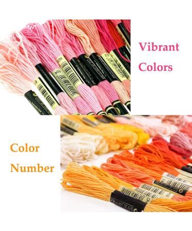 150 Skeins Embroidery Floss Friendship Bracelet String - Multi-Color Cross Stitch Thread with Color Numbers - 6 Strand Floss - Buy Online on GoSupps.com