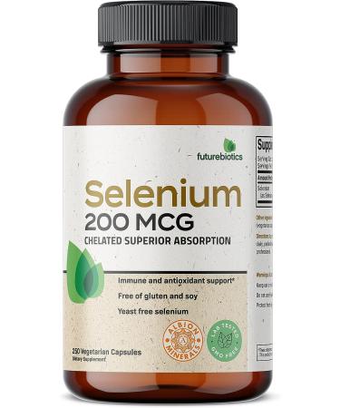 Futurebiotics Selenium 200mcg - Amino Acid Complex - Non GMO - 250 Capsules - Buy Online on GoSupps.com