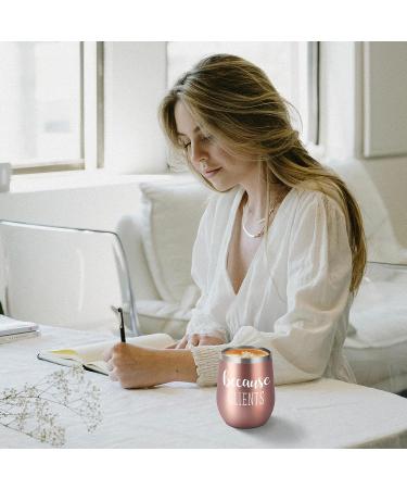 GTmileo Clients Gifts: Stainless Steel Insulated Wine Tumbler - Perfect Christmas & Birthday Gifts for Coworkers, Social Workers, Hairdressers, Lawyers, Realtors - 12oz Rose Gold - Buy Online on GoSupps.com