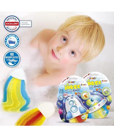 Inkee Foamy Space - 2 Pack Children Bath Bombs Strawberry Fragrance Rocket Shape Multi-Colored Fun - Buy Online on GoSupps.com