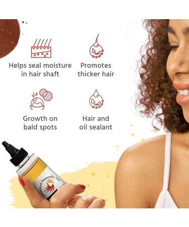 Glammed Naturally Hair Growth Oil - 100% Natural 2oz for Kids, Teen, Adult - Buy Online on GoSupps.com
