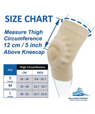 SKATINGSPIRIT Gel Knee Pads - 1 Pair for Dancing, Figure Skating, Gymnastics - Youth and Adult - Black Medium - Buy Online on GoSupps.com