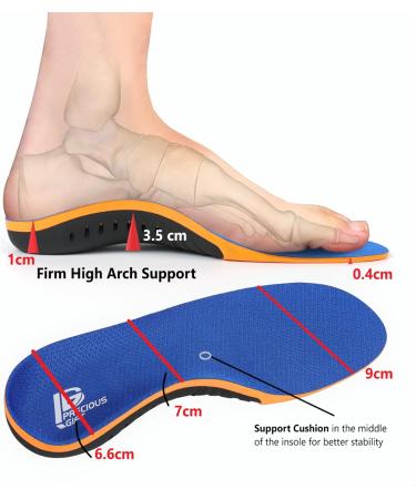 Arch Support Orthotic Shoe Inserts for Men & Women | Relief for Plantar Fasciitis Flat Feet & Heel Pain | Sizes S 6.5-8.5 M & 7.5-9.5 W - Buy Online on GoSupps.com