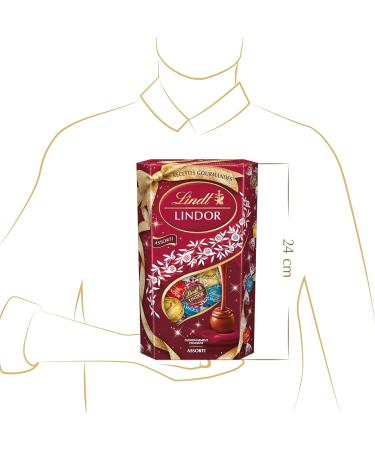 Lindt - Cornet LINDOR - Assortiment de Chocolats au Lait Blancs Double Chocolat Caramel Pointe de Sel - C ur fondant - Id al pour No l 562g marron clair blanc noir 562g - Buy Online on GoSupps.com