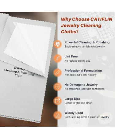 CATIFLIN 2pcs Multi-Layer Jewelry Cleaning Cloth for Gold, Silver & Platinum - Large 100% Cotton Polishing Cloths - 10X12 Light Gray - Buy Online on GoSupps.com