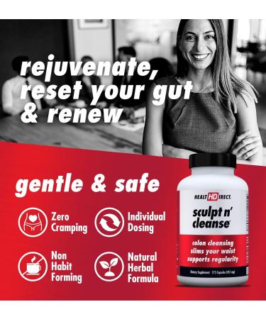 Health Direct Sculpt n' Cleanse 175ct Colon Cleanse Detox Supplement | Vegan & Non-GMO | Weight Loss & Energy Boost | 175 Count - Buy Online on GoSupps.com