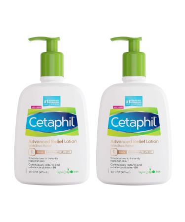 CETAPHIL Advanced Relief Lotion with Shea Butter 2 Pack - 16 oz For Dry Sensitive Skin 48-Hr Moisture Restores Skin Barrier Fragrance Free Dermatologist Recommended Sensitive Skincare Brand - Buy Online on GoSupps.com