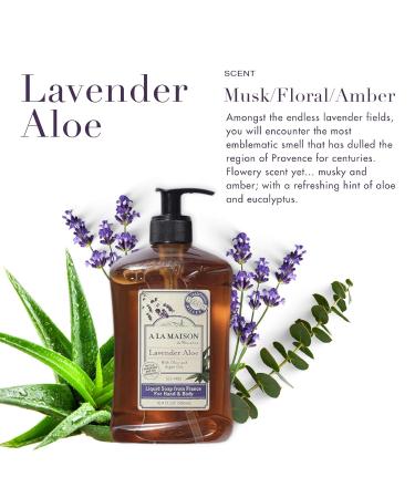 A LA MAISON Lavender Aloe Liquid Hand Soap & Eco-Friendly Refill Pouch Combo Biodegradable Natural & Paraben Free 16oz + 1L - Buy Online on GoSupps.com
