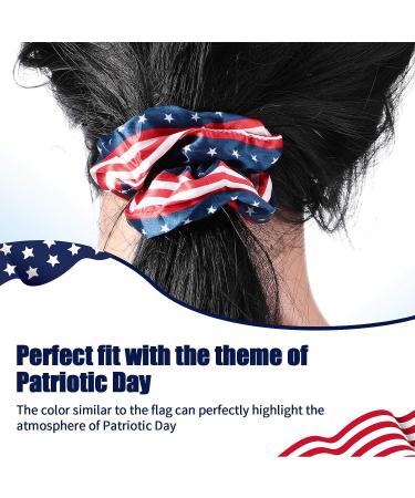 Patriotic 4th of July Hair Scrunchies Set - American Flag, Star, Heart Hair Ties for Teen Girls - Buy Online on GoSupps.com
