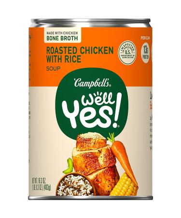 Campbell's Well Yes! Roasted Chicken with Rice Soup, 13g Protein, 16.3oz Can, Pack of 12 - Buy Online on GoSupps.com